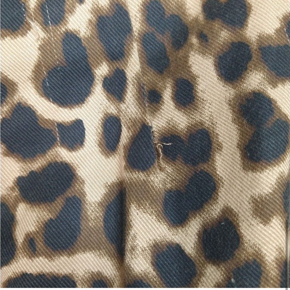 Reformation Sera High-Rise Leopard Print Pants Womens Size 2 Brown Black FLAWS - Picture 6 of 12